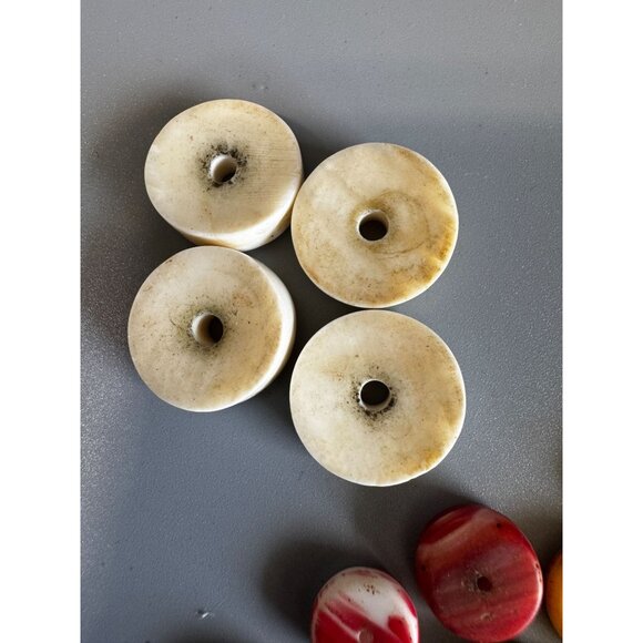 Vintage African Trade Beads Lot Disc Spacers Multicolor Mixed Materials 10-20mm - Picture 4 of 10
